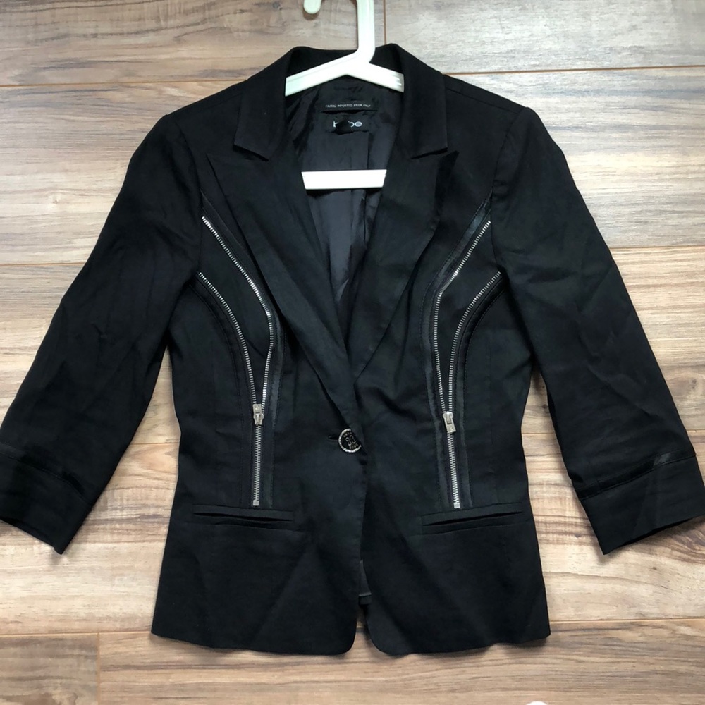 Bebe linen jacket blazer size 6 black